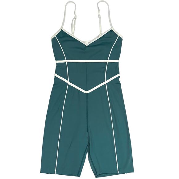 Yllw The Label Breathe Green Short Onesie Romper Size Medium - Picture 2 of 16